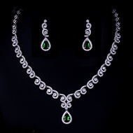 Show details for Hot Selling Green Cubic Zirconia 2 Piece Jewelry Set from Top Designer Show details for Hot Selling Green Cubic Zirconia 2 Piece Jewelry Set from Top Designer