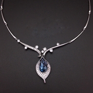 Show details for Good Quality Swarovski Element Blue Pendant Necklace Show details for Good Quality Swarovski Element Blue Pendant Necklace