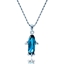 Show details for Hypoallergenic Platinum Plated Blue Pendant Necklace with Easy Return
