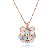 Picture of Wholesale Rose Gold Plated Blue Pendant Necklace with No-Risk Return