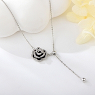 Show details for Delicate Platinum Plated Pendant Necklace with Fast Shipping Show details for Delicate Platinum Plated Pendant Necklace with Fast Shipping