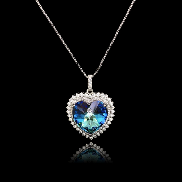 Picture of Most Popular Swarovski Element Platinum Plated Pendant Necklace