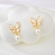 Show details for Gold Plated White Dangle Earrings from Certified Factory Show details for Gold Plated White Dangle Earrings from Certified Factory