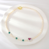 Picture of Nice fresh water pearl Gold Plated Short Chain Necklace