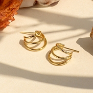 Picture of Irresistible Gold Plated Copper or Brass Stud Earrings As a Gift