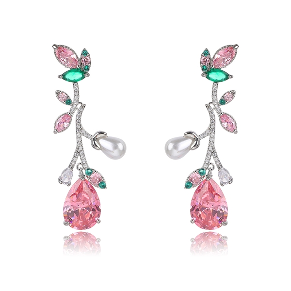 Picture of Famous Big Pink Dangle Earrings