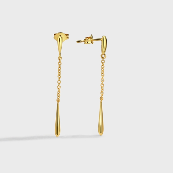 Picture of Hypoallergenic Gold Plated Copper or Brass Dangle Earrings with Easy Return