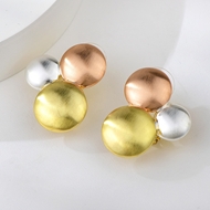 Picture of Eye-Catching Multi-tone Plated Copper or Brass Stud Earrings with Member Discount