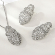 Show details for Low Price Platinum Plated White 2 Piece Jewelry Set from Trust-worthy Supplier Show details for Low Price Platinum Plated White 2 Piece Jewelry Set from Trust-worthy Supplier