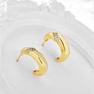 Picture of Designer Gold Plated Cubic Zirconia Earrings with No-Risk Return