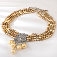 Picture of Classic Yellow Short Statement Necklace with Beautiful Craftmanship