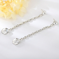 Show details for Charming White Platinum Plated Hoop Earrings at Super Low Price Show details for Charming White Platinum Plated Hoop Earrings at Super Low Price