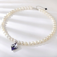 Show details for Medium Platinum Plated Pendant Necklace with Fast Shipping Show details for Medium Platinum Plated Pendant Necklace with Fast Shipping