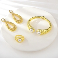 Show details for Fashion Artificial Pearl Zinc Alloy 3 Piece Jewelry Set