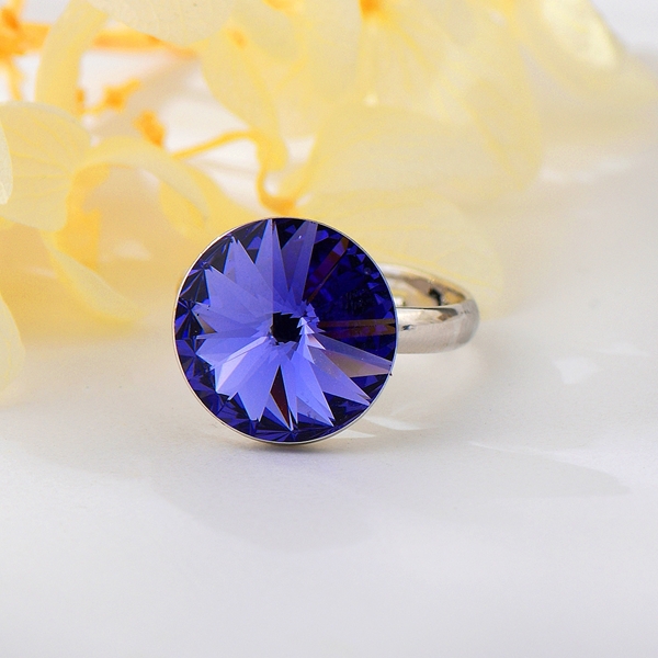 Picture of Charming Purple Platinum Plated Adjustable Ring As a Gift