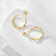 Picture of Delicate Gold Plated Stud Earrings with No-Risk Refund