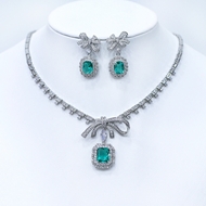 Show details for Buy Platinum Plated Green 2 Piece Jewelry Set with Fast Shipping Show details for Buy Platinum Plated Green 2 Piece Jewelry Set with Fast Shipping