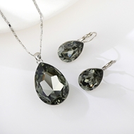 Show details for Buy Platinum Plated Black 2 Piece Jewelry Set with Price Show details for Buy Platinum Plated Black 2 Piece Jewelry Set with Price