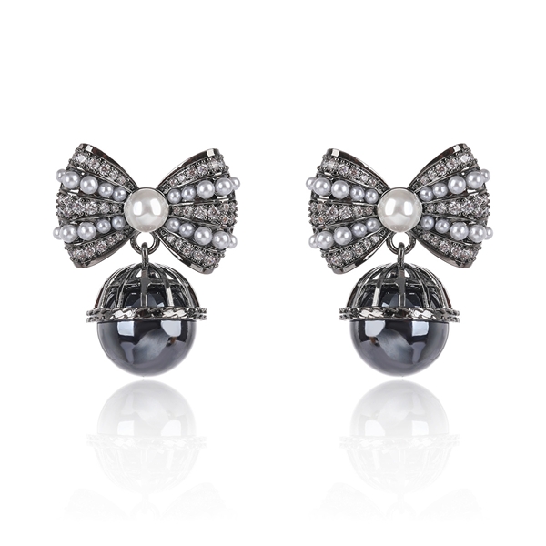 Picture of Luxury Bow Dangle Earrings with Full Guarantee