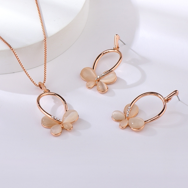 Picture of Low Cost Rose Gold Plated White 2 Piece Jewelry Set with Low Cost