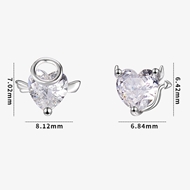 Picture of Stylish Love & Heart White Stud Earrings with Full Guarantee