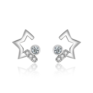 Picture of Small Platinum Plated Stud Earrings with Fast Shipping