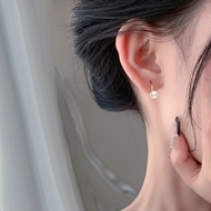 Picture of Hot Selling White 999 Sterling Silver Small Hoop Earrings with No-Risk Refund