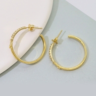 Picture of Funky Medium Gold Plated Small Hoop Earrings