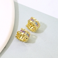 Picture of Delicate Gold Plated Huggie Earrings with Fast Shipping