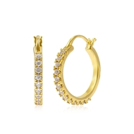 Picture of Purchase Gold Plated Cubic Zirconia Huggie Earrings with Fast Delivery