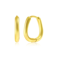 Picture of Great Value Gold Plated Copper or Brass Huggie Earrings with Low MOQ