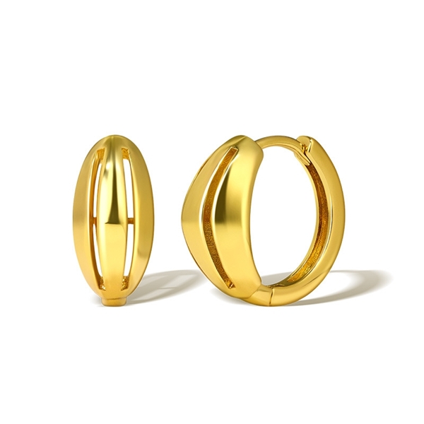 Picture of Reasonably Priced Copper or Brass Gold Plated Huggie Earrings from Reliable Manufacturer