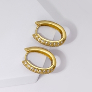 Picture of Wholesale Gold Plated Delicate Huggie Earrings with No-Risk Return