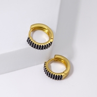 Picture of Copper or Brass Black Huggie Earrings at Unbeatable Price