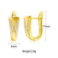 Picture of Wholesale Gold Plated White Huggie Earrings with No-Risk Return