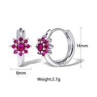 Picture of Sparkly Flower Delicate Huggie Earrings