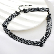 Show details for Stylish Big Gunmetal Plated Short Statement Necklace Show details for Stylish Big Gunmetal Plated Short Statement Necklace