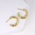 Picture of Nice Artificial Pearl Gold Plated Big Hoop Earrings