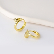 Picture of Inexpensive Gold Plated Copper or Brass Huggie Earrings from Reliable Manufacturer