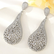 Show details for Low Price Platinum Plated White Dangle Earrings from Trust-worthy Supplier Show details for Low Price Platinum Plated White Dangle Earrings from Trust-worthy Supplier