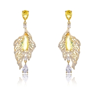 Picture of Fashionable Big Cubic Zirconia Dangle Earrings