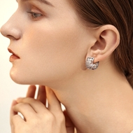 Picture of Cheap Platinum Plated Delicate Huggie Earrings From Reliable Factory