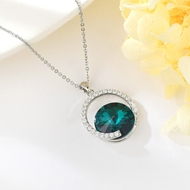 Show details for Attractive Green Platinum Plated Pendant Necklace For Your Occasions Show details for Attractive Green Platinum Plated Pendant Necklace For Your Occasions