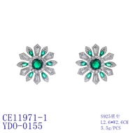 Picture of Luxury Flower Big Stud Earrings with 3~7 Day Delivery