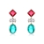 Picture of Best Cubic Zirconia Green Dangle Earrings