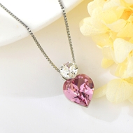 Show details for Low Cost Platinum Plated Love & Heart Pendant Necklace for Female Show details for Low Cost Platinum Plated Love & Heart Pendant Necklace for Female