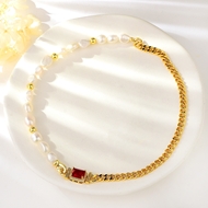 Show details for New Cubic Zirconia Gold Plated Short Chain Necklace Show details for New Cubic Zirconia Gold Plated Short Chain Necklace