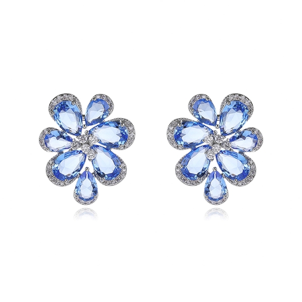 Picture of Luxury Flower Big Stud Earrings in Exclusive Design