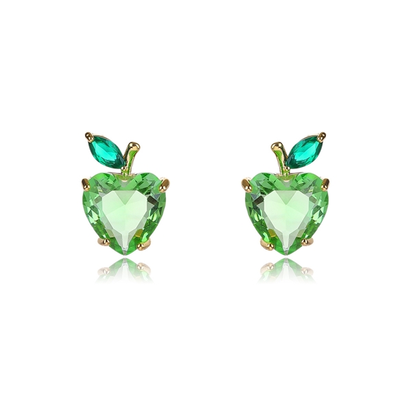 Picture of Unique Cubic Zirconia Green Big Stud Earrings