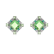 Picture of Eye-Catching Green Platinum Plated Drop & Dangle Earrings with Member Discount